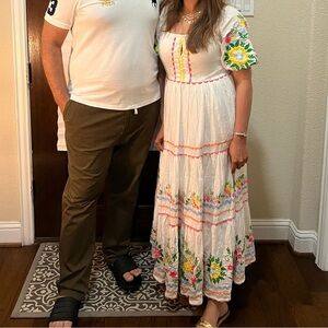 Got this beautiful dress from Dillards all around ribbon embroidered with neon